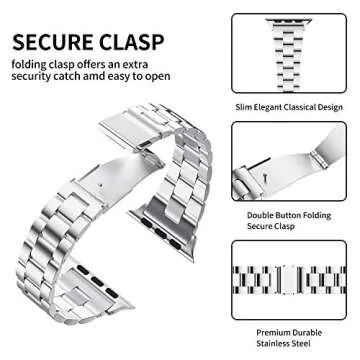 Fitlink Ultra-Slim Brushed Stainless Steel Apple Watch Band, for 38/40/41/42/44/45/49mm iWatch Series 10 All Series/SE/Ultra 2 with Butterfly Buckle(Pink, 42/44/45/49mm)