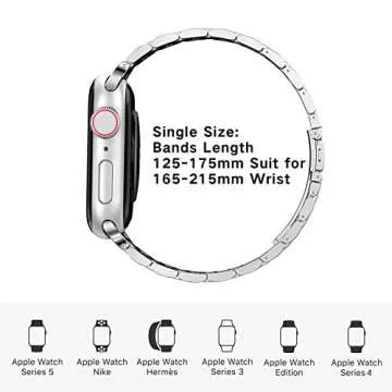 Fitlink Ultra-Slim Brushed Stainless Steel Apple Watch Band, for 38/40/41/42/44/45/49mm iWatch Series 10 All Series/SE/Ultra 2 with Butterfly Buckle(Pink, 42/44/45/49mm)