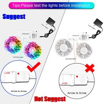 DAYBETTER Led Lights Color Changing Led Strip Lights with Remote Controller 60 ft, 2 Rolls of 30 ft ...