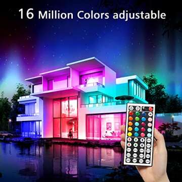 DAYBETTER Led Lights Color Changing Led Strip Lights with Remote Controller 60 ft, 2 Rolls of 30 ft Led Lighting for Bedroom, Home Decoration