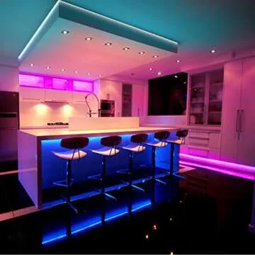 DAYBETTER Led Lights Color Changing Led Strip Lights with Remote Controller 60 ft, 2 Rolls of 30 ft Led Lighting for Bedroom, Home Decoration