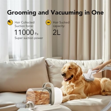 ZOVII Dog Grooming Vacuum with 5 Suction Levels