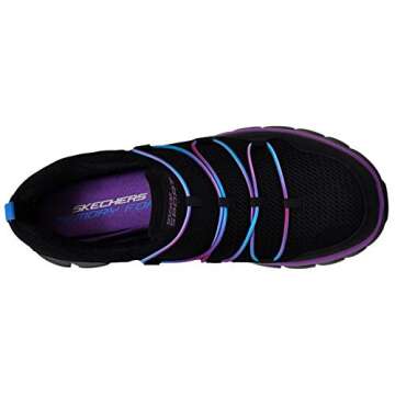 Skechers Sport Women's Loving Life Memory Foam Fashion Sneaker, Black/Purple, 8.5 M US
