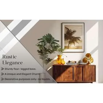 TheRosi Rustic Handcrafted Wooden Dough Bowl for Decor - Organic Modern Style, Unique Four-Legged Base - Versatile Use - Artisan-Crafted Dough Bowl for Stylish Home Decor