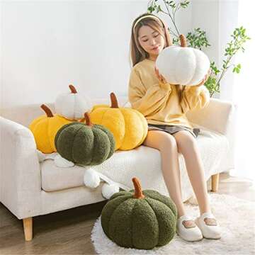 Plush Pumpkin Shaped Pillows for Halloween Decor
