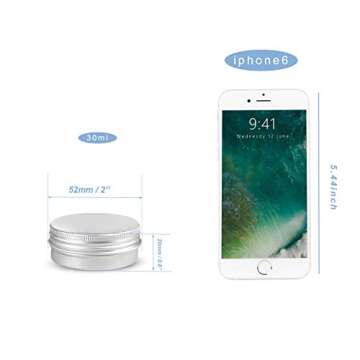 Round Silver Aluminum Metal Tin Storage Jar Containers with Secure Screw Top Lids for Cosmetic, Lip Balm,Salves, Candles,Skin Care and tea, 24pcs