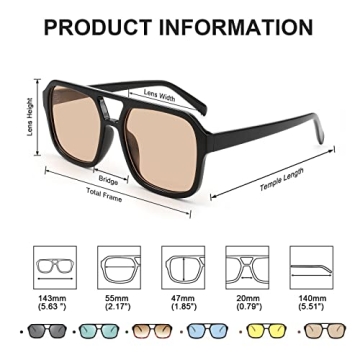 Karsaer Vision Retro Aviator Sunglasses UV400 Protection