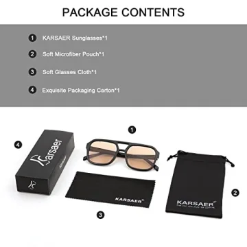 Karsaer Vision Retro Aviator Sunglasses UV400 Protection