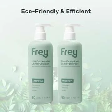 FREY Liquid Laundry Detergent – 50 Loads | Ultra Concentrated, Natural, Eco-Friendly Formula | Scent: Cedar Grove (Cedarwood, Oakmoss & Amber) | Gentle on Clothes | Vegan & Cruelty-Free | 2-Pack
