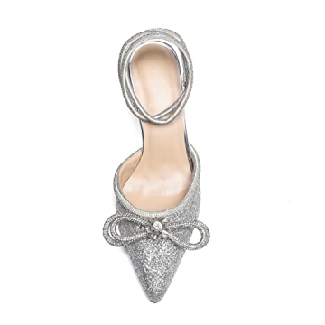 Vertundy Lace Up Heeled Sandals with Rhinestone Bowknot