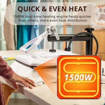 HTVRONT 15x15 Heat Press for Sublimation & Vinyl Projects
