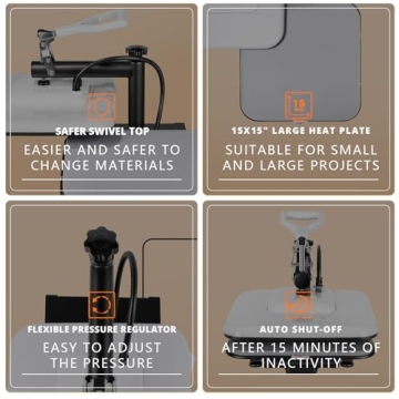 HTVRONT 15x15 Heat Press for Sublimation & Vinyl Projects