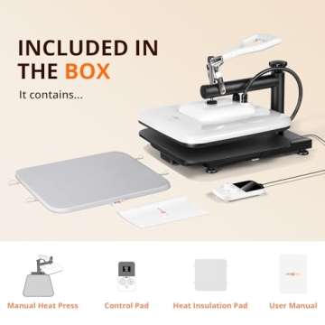 HTVRONT 15x15 Heat Press for Sublimation & Vinyl Projects