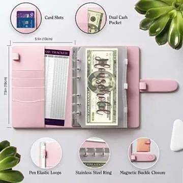 Flexible SOUL MAMA Budget Binder with Zipper Envelopes