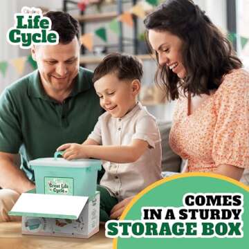 Life Cycle Science Kit Montessori Realistic Figurine, Kids Animal Matching Game with Frog, Ladybug and More Includes 32-Piece, Fun Learning Education Toys Stocking Stuffers for Children 3 4 5 6 7 8