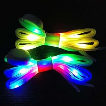 DINUOSEN LED White Shoelaces Light Up in 3 Modes