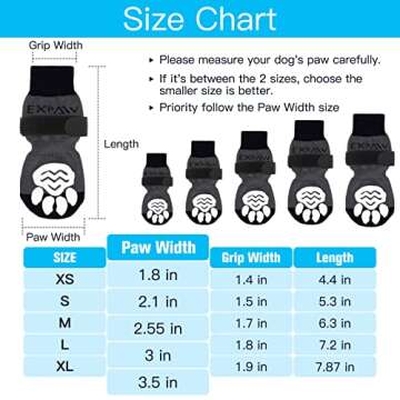 EXPAWLORER Anti-Slip Dog Socks to Prevent Licking Paws,Dog Shoes for Hot/Cold Pavement,Best Paw Prot...