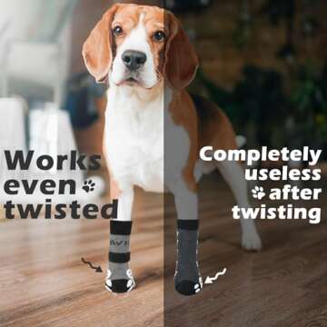 EXPAWLORER Anti-Slip Dog Socks to Prevent Licking Paws,Dog Shoes for Hot/Cold Pavement,Best Paw Protector Traction Control on Hardwood Floor,Dog Booties for Puppy Small Medium Large Senior Dogs