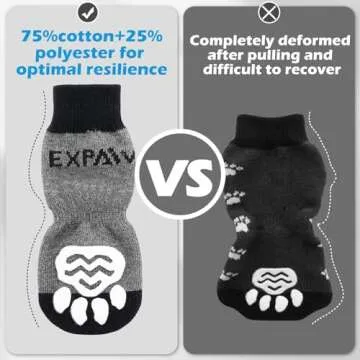 EXPAWLORER Anti-Slip Dog Socks to Prevent Licking Paws,Dog Shoes for Hot/Cold Pavement,Best Paw Protector Traction Control on Hardwood Floor,Dog Booties for Puppy Small Medium Large Senior Dogs