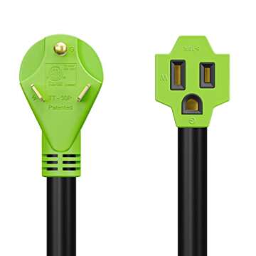 Leisure Cords 30A Male to 15A Female RV Adapter Cable