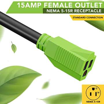 Leisure Cords 30A Male to 15A Female RV Adapter Cable