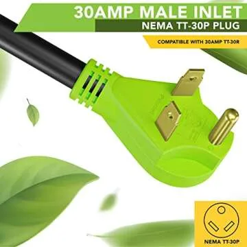 Leisure Cords 30A Male to 15A Female RV Adapter Cable