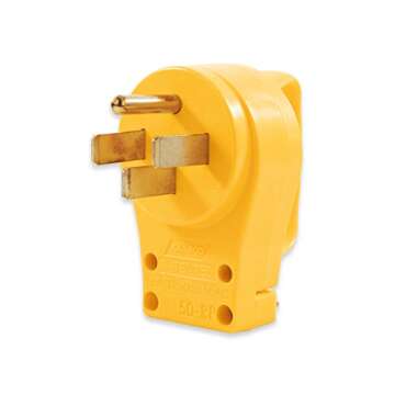 Camco Power Grip Camper/RV Replacement Plug - Attach 50 Amp Plug to Existing RV Extension Cord - Fea...