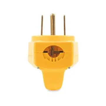 Camco Power Grip Camper/RV Replacement Plug - Attach 50 Amp Plug to Existing RV Extension Cord - Features 50 Amp RV Plug (NEMA 14-50P) & Ergonomic Designed Handle - Rated 125-250V/12,500W (55255)