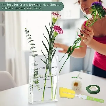 Stylish ONEDONE Book Vase for Flowers and Decor