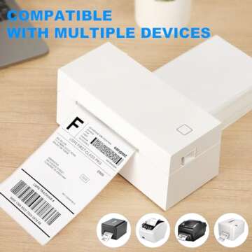 MaxGear 4" x 6" Direct Thermal Labels, 500 Fanfold Labels, for Shipping & Mailing, Perforated White, Commercial Grade with Permanent Adhesive, Compatible with Most Thermal Printers,1 Stack