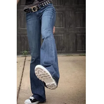 Y2K Flare Trousers Vintage Aesthetic Cargo Pants for Women