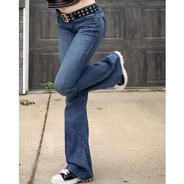 Y2K Flare Trousers Vintage Aesthetic Cargo Pants for Women