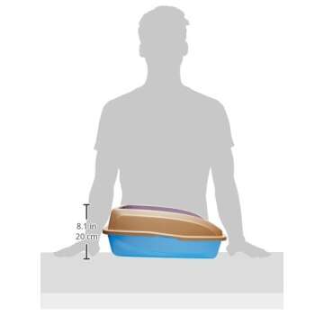 Van Ness Pets Large High Sided Cat Litter Box with Frame, Blue, CP4