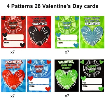 JOYIN 28 Packs Valentine Finger Spinner Gift Set