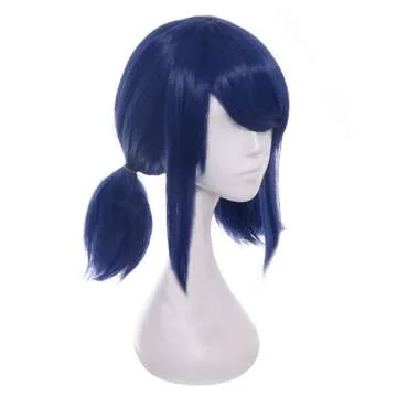 DAZCOS Blue Anime Cosplay Wig with Eyepatch & Bow