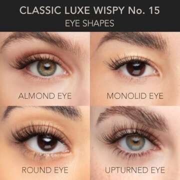Pro Lash | Professionally Styled Lashes at Home | Easy Application Professional Quality | Waterproof | Lasts up to 10 Days with ProLock Adhesive System | 3 Sets - Classic Luxe Wispy No. 15