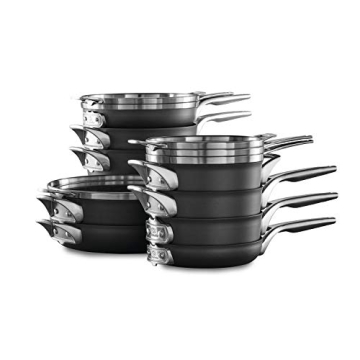 Calphalon 15-Piece Pots and Pans Set, Stackable Nonstick Kitchen Cookware with Stay-Cool Stainless S...