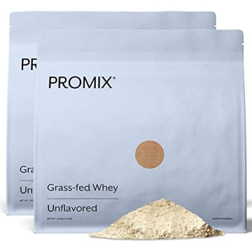 Promix Whey Protein Powder, Unflavored - 5lb Bulk - Grass-Fed & 100% All Natural - Post Workout Fitn...