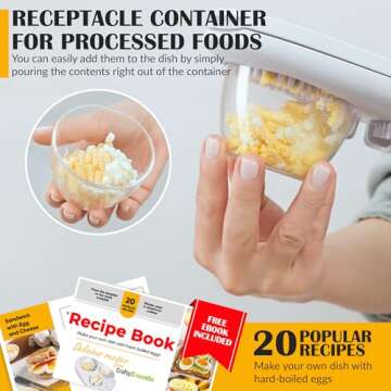 CraftyCrocodile Egg Slicer for Hard Boiled Eggs - 3 Slice Modes Egg Cutter, Heavy Duty, Stainless Steel Dicer - Kitchen Chopper Tool for Strawberry, Mushroom, Grape, Cherry Tomato - White