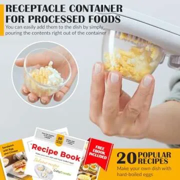 CraftyCrocodile Egg Slicer for Hard Boiled Eggs - 3 Slice Modes Egg Cutter, Heavy Duty, Stainless Steel Dicer - Kitchen Chopper Tool for Strawberry, Mushroom, Grape, Cherry Tomato - White
