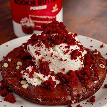 Flexible Dieting Lifestyle Vegan Protein Cookie Butter Powder - Red Velvet | Dairy-Free, Keto-Friendly, Low Carb, Sugar-Free, Gluten-Free | Easy to Mix, Bake and Spread | 8oz