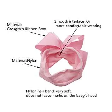Yxiang 20pcs Baby Headbands with Big Bow Set for Kids