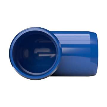 FORMUFIT F00190E-BL-4 90 Degree Elbow PVC Fitting, Furniture Grade, 1" Size, Blue (Pack of 4)