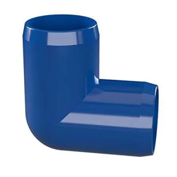 FORMUFIT F00190E-BL-4 90 Degree Elbow PVC Fitting, Furniture Grade, 1" Size, Blue (Pack of 4)