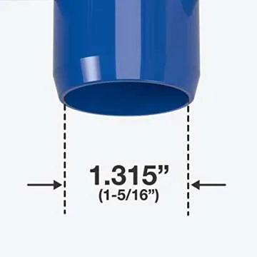 FORMUFIT F00190E-BL-4 90 Degree Elbow PVC Fitting, Furniture Grade, 1" Size, Blue (Pack of 4)
