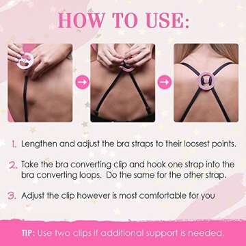 Hollywood Fashion Secrets Bra Converting Clips, 3 Count