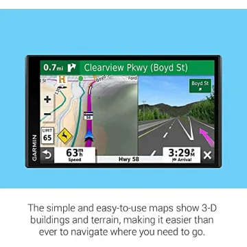 Garmin DriveSmart 65 & Traffic: GPS Navigator with a 6.95 inches Display, Hands-Free Calling, Included Traffic alerts and Information to enrich Road Trips (Renewed)