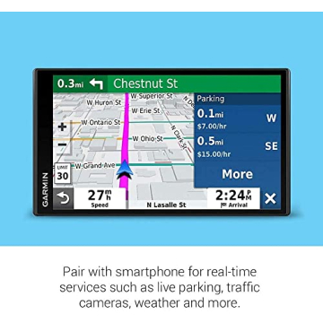 Garmin DriveSmart 65 & Traffic: GPS Navigator with a 6.95 inches Display, Hands-Free Calling, Included Traffic alerts and Information to enrich Road Trips (Renewed)