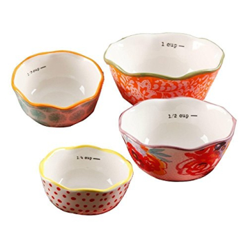 Charming 4-Piece Ceramic Measuring Bowls for Stylish Snacking