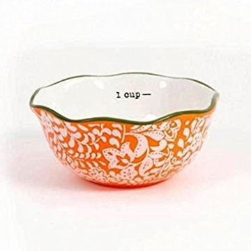 Charming 4-Piece Ceramic Measuring Bowls for Stylish Snacking
